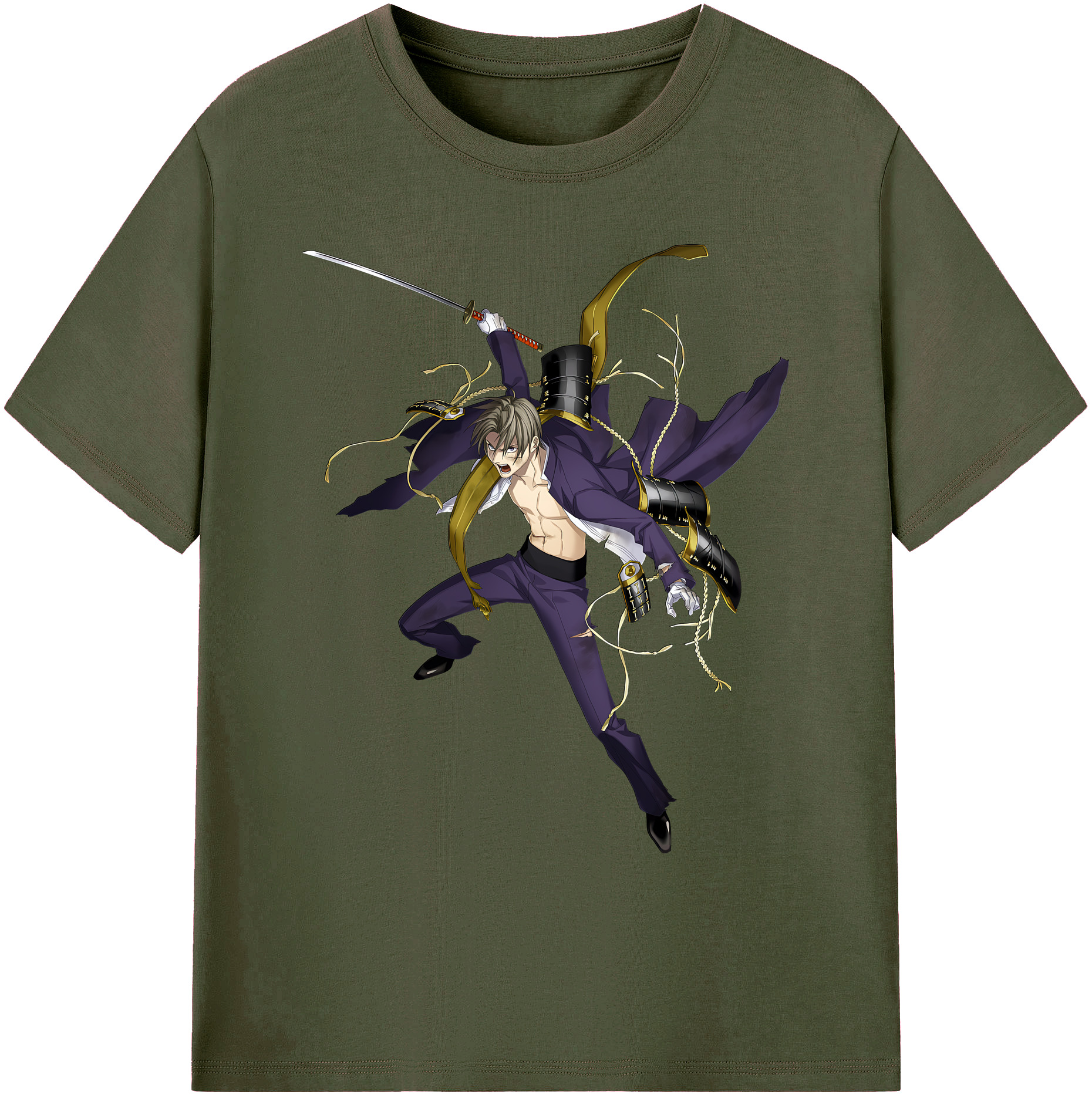 （画像用） 刀剣乱舞 Touken Ranbu 綿100％ メンズ半袖Tシャツ｜肌触りやわらか＆通気性